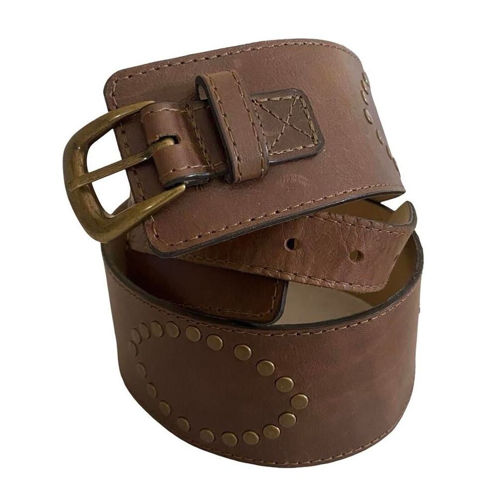 Vintage The Territory Ahead Genuine Leather Belt Brown Size Large